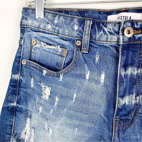 Pistola Winston High Rise Distressed Cutoff Denim Shorts Sz 28 - Picture 4 of 13